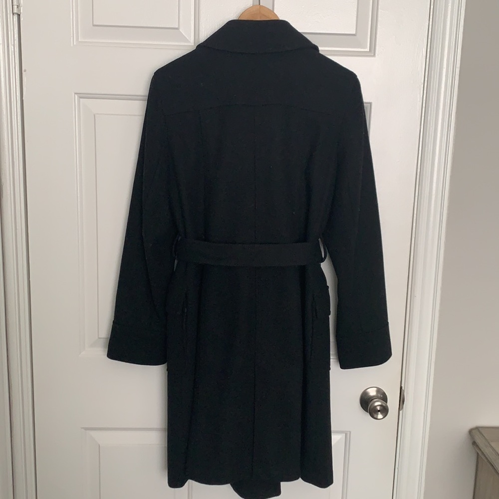 Old Navy Long Black Double Breasted Coat. Size L - Picture 3 of 4